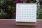 October 2022 white calendar with blurred nature background. Yearly calender concept