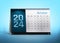 October 2024 Calendar Isolated on blue background with space for copy