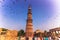 October 27, 2014: Birds around the Qutb Minar in New Delhi, India