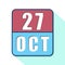 october 27th. Day 27 of month,Simple calendar icon on white background. Planning. Time management. Set of calendar icons for web