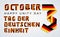 October 3, Germany Unity Day congratulatory design with German flag colors. Vector illustration