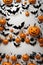 October 31st decor Halloween wall art Halloween themed poster Scary bat and pumpkin