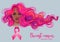 October: Breast Cancer Awareness Month, annual campaign to increase awareness of the disease. African American woman with breast