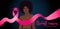 October: Breast Cancer Awareness Month, annual campaign to increase awareness of the disease. African American woman with breast