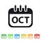 October Calendar Icon - Colorful Vector symbol