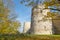 October day at the ancient towers of the Izborsk fortress. Pskov region, Russia