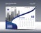 October Desk Calendar 2022 Template flyer design vector, Calendar 2022 design, Wall calendar 2022, planner, Poster, blue calendar