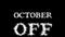 October Off cloud text effect black isolated background