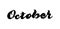 October text modern calligraphy vector