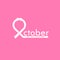 October typographical & Hand Pink ribbon icon.Breast Cancer October Awareness Month Typographical Campaign