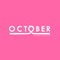 October typographical & Hand Pink ribbon icon.Breast Cancer October Awareness Month Typographical Campaign