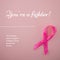 This october unite in support of breast cancer awareness month text, pink ribbon on pink background