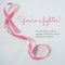 This october unite in support of breast cancer awareness month text, pink ribbon on white background