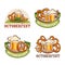 Octoberfest beer logo icon set, cartoon style