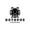 Octopus and Burger Combination Logo