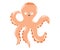 Octopus cartoon. Ocean kawaii animal, underwater life. Perfect for children clothes design, banner, card.