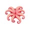 Octopus, cartoon seafood, sea food cuisine product