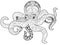 Octopus coloring book for adults vector