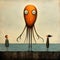 Octopus Comics: A Funny Collection Of Orange Seagull Art