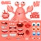 Octopus crab monster cartoon character creation kit