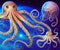 Octopus Deep in Space, Generative AI Illustration
