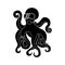 Octopus diver simple silhouette icon. For diving school or infographic about diving to depth