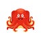Octopus emoji, kawaii animal square face emoticon