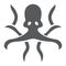 Octopus glyph icon, animal and underwater