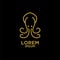 Octopus gold luxury logo icon designs vector illustration with simple mono line atyle