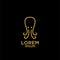 Octopus gold luxury logo icon designs vector illustration with simple mono line atyle