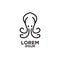 Octopus gold luxury logo icon designs vector illustration with simple mono line atyle