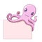Octopus holds a blank