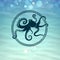 Octopus Icon on the Sea Background