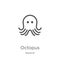 octopus icon vector from nautical collection. Thin line octopus outline icon vector illustration. Outline, thin line octopus icon