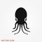 Octopus icon. Vector of an octopus design on white background. Aquatic animals