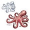 Octopus isolated sketch for seafood design