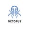 Octopus logo with a simple appearance, Line icons