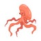 Octopus, Marine Life Element, Sea or Ocean Animal Vector Illustration