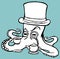 An octopus with a monocle and a top hat holds a teapot and a cup of hot tea in its tentacles