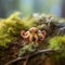 Octopus on moss in the forest, shallow depth of field