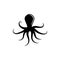 Octopus Ocean Animal, Kraken Silhouette. Flat Vector Icon illustration. Simple black symbol on white background. Octopus Ocean