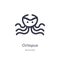 octopus outline icon. isolated line vector illustration from animals collection. editable thin stroke octopus icon on white