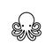 Octopus outline icon on the white background.