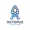 Octopus outline logo design