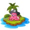 Octopus pirate in island