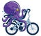 Octopus Riding Bicycle