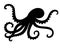 Octopus - sea animal vector silhouette for icon or sign on a sea or ocean theme. Black silhouette of an octopus for a logo or pict