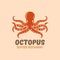 Octopus seafood restaurant menu vector logo