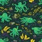 Octopus seamless pattern