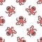 Octopus seamless pattern. colored trendy vector illustration.
